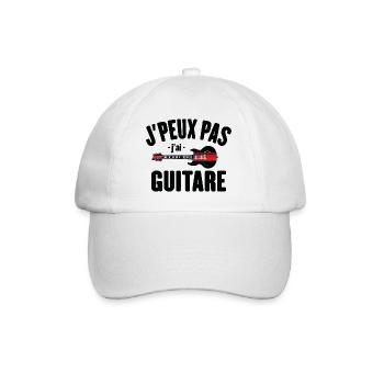 Je Peux Pas J'ai Guitare Cadeau Guitariste - Casquette classique - blanc/blanc - Devant
