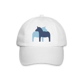 Dala Horse Couple light blue dark blue Horses Love - Baseball Cap - white/white - Front
