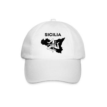 Sicilia Karte Palermo Italienisch Wappen Sizilien - Baseballkappe - Weiß/Weiß - Vorne