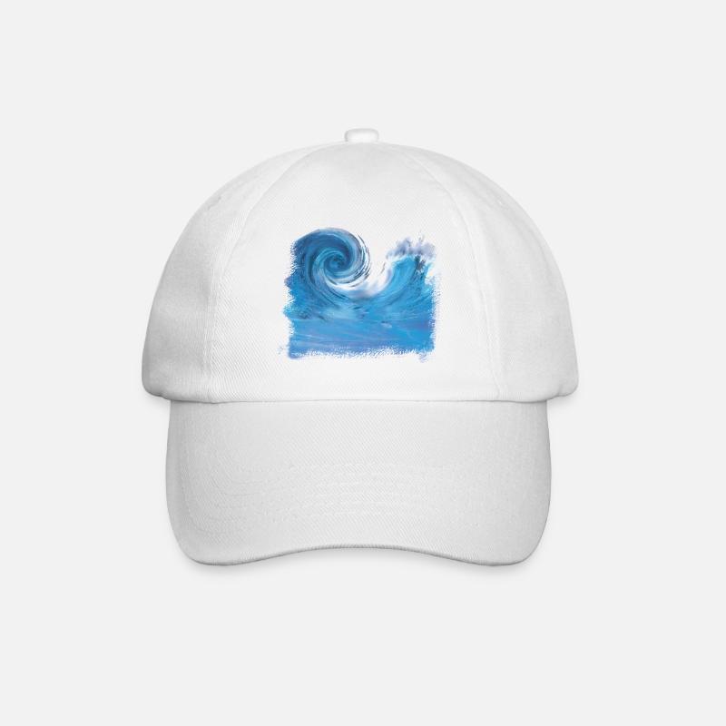 Welle Grafik - Baseballkappe - Weiß/Weiß
