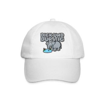 Dick und durstig - Baseballkappe - Weiß/Weiß - Vorne