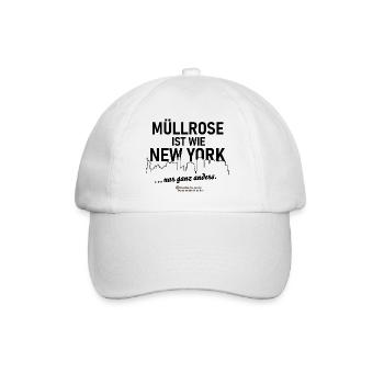 Müllrose ist wie New York - Baseballkappe - Weiß/Weiß - Vorne