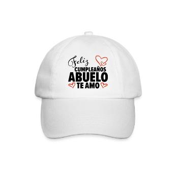 Geburtstag Opa Spanien Te Amo Baby Geschenk - Baseballkappe - Weiß/Weiß - Vorne