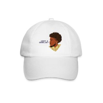 black proud design hard + educated man afro - Baseball Cap - white/white - Front