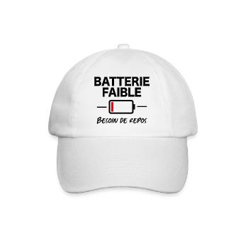 Batterie faible, besoin de repos - Casquette classique - blanc/blanc - Devant