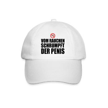 Vom rauchen schrumpft der penis - Baseballkappe - Weiß/Weiß - Vorne