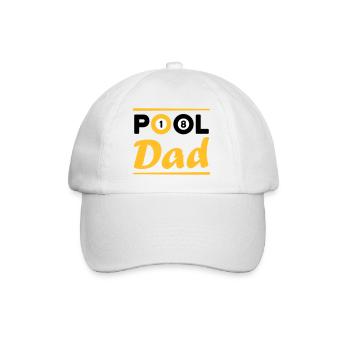 Pool dad (Billardkugeln 1 und 8, Billardqueues) - Baseballkappe - Weiß/Weiß - Vorne