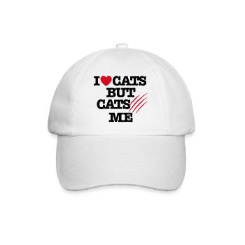 Funny veterinarian cats scratching cat, I love cats - Baseball Cap - white/white - Front