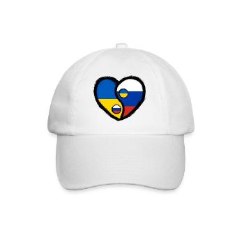 Ukraine Russland Yin Yang Herz - Baseballkappe - Weiß/Weiß - Vorne