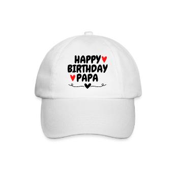 Happy Birthday Papa Geburtstag Lieblingsmensch - Baseballkappe - Weiß/Weiß - Vorne