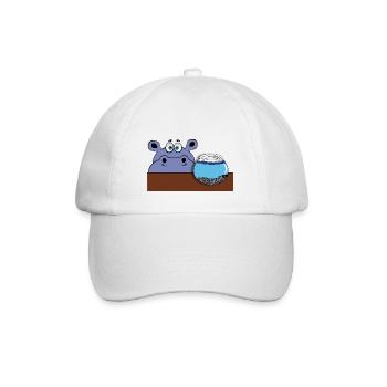 hippo hippo fish aquarium glass goldfish animal - Baseball Cap - white/white - Front