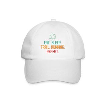 Eat. Sleep. Trail Running. Repeat. - Baseball Cap - white/white - Front