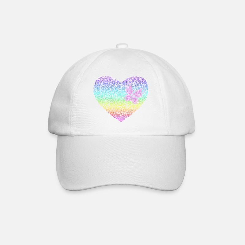 Schmetterling Herz Valentinstag 2022 - Baseballkappe - Weiß/Weiß