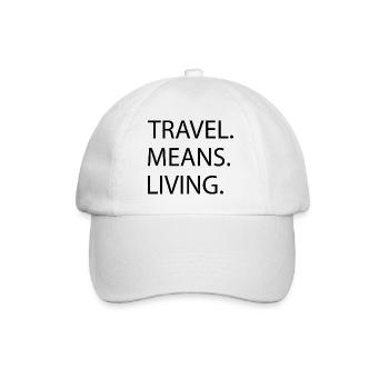 quote camping beer typography travel bug france - Baseballkappe - Weiß/Weiß - Vorne