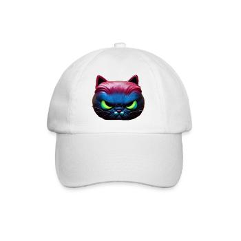 Magical angry cat face! - Baseball Cap - white/white - Front