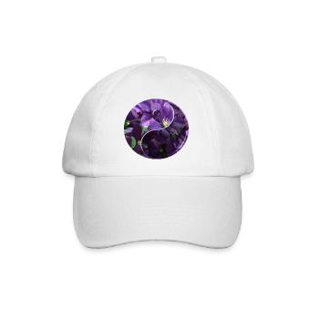 Flowers yin yang - Baseball Cap - white/white - Front