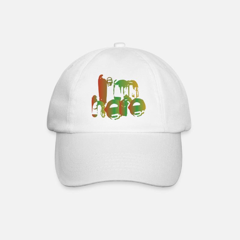 I'm here - Baseball Cap - white/white
