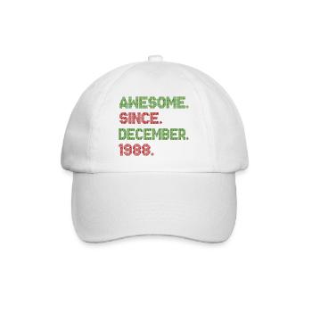 Génial depuis décembre Noël Ave 1988 - Casquette classique - blanc/blanc - Devant