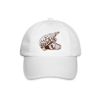 Cool Pangolin Sketch Graphic Wildlife Creature - Baseball Cap - white/white - Front