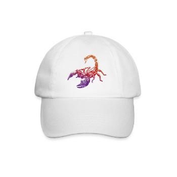 Coole Skorpion-Insektenskizze Grafik Skorpion-Liebhaber - Baseballkappe - Weiß/Weiß - Vorne