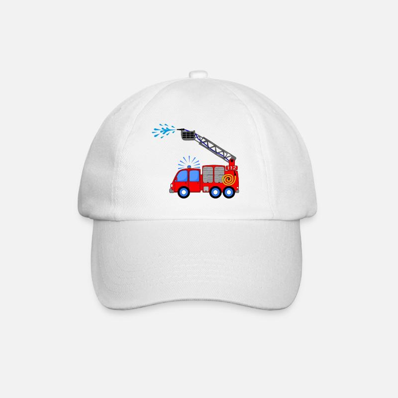 Fire engine with ladder and water children - Baseball Cap - white/white