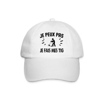 je peux pas je fais mes tig - Casquette classique - blanc/blanc - Devant