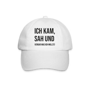 Ich kam, sah und vergaß was ich wollte - Baseballkappe - Weiß/Weiß - Vorne