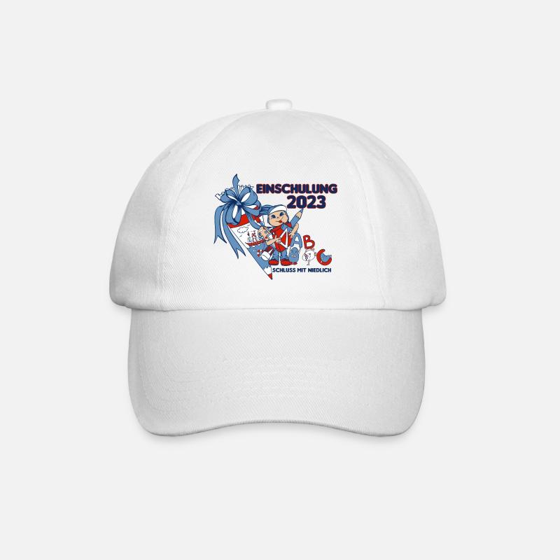 Einschulung 2023 Schulanfänger Schulanfang - Baseballkappe - Weiß/Weiß
