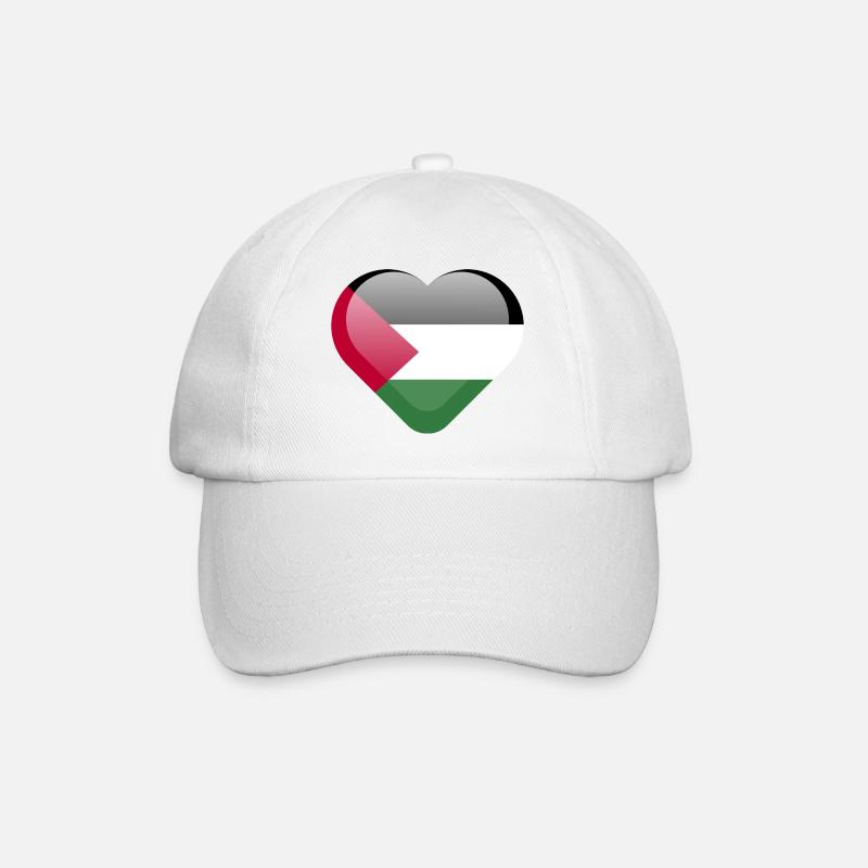 love palestine flag - Baseballkappe - Weiß/Weiß