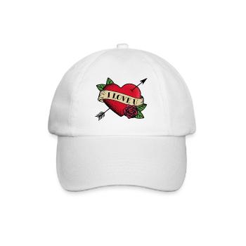 I Love U Heart Tattoo - Baseball Cap - white/white - Front