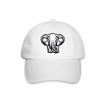 Kleiner Elefant Cartoon niedlich Abenteuer 19 - Baseballkappe - Weiß/Weiß - Vorne