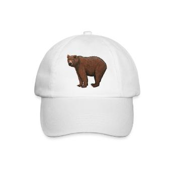 Braunbär - Baseballkappe - Weiß/Weiß - Vorne