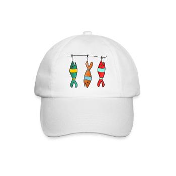 SARDINE. FISH. APRIL FOOL. EASTER. OCEAN - Baseball Cap - white/white - Front