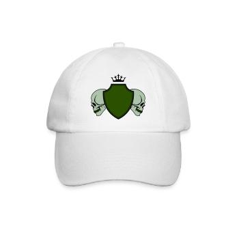 skull wappen - Baseballkappe - Weiß/Weiß - Vorne