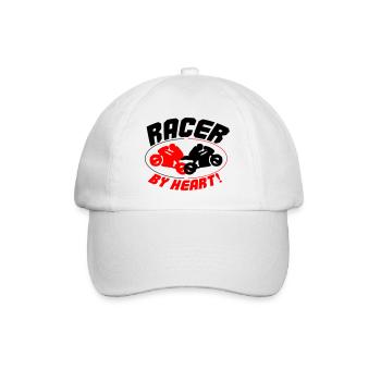 Racer by heart 2 - Baseball Cap - white/white - Front