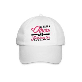 Voir la lumière chez les autres 3 - Casquette classique - blanc/blanc - Devant