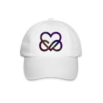 Herz Symbol Bunte Wellen Infinity Heart Liebe - Baseballkappe - Weiß/Weiß - Vorne