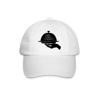 Waiter hand with meal - Baseball Cap - white/white - Front