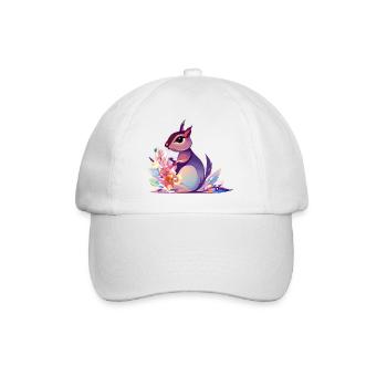 Cute Squirrel Flowers - Baseball Cap - white/white - Front