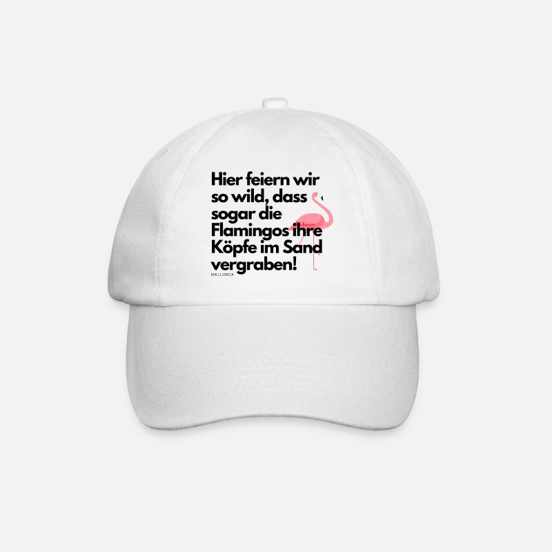 Flamingo Partyspruch-Mallorca Spruch/Motiv - Baseballkappe - Weiß/Weiß