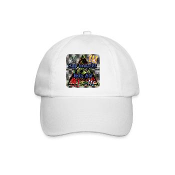 Rap braucht kein Abi - Club WoW - Baseballkappe - Weiß/Weiß - Vorne