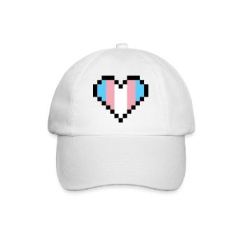 Fierté transgenre Pixel Art Cœur - Casquette classique - blanc/blanc - Devant