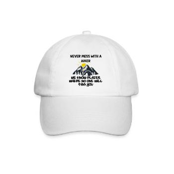 never mess with a hiker - Baseball Cap - white/white - Front
