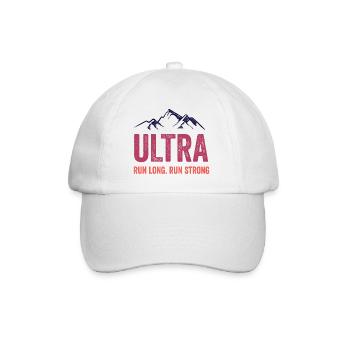 Ultra Running - Lauf lang. Laufen Sie stark. - Baseballkappe - Weiß/Weiß - Vorne