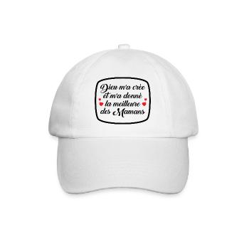 Dieu m'a crée etm'a donné la meilleure des mamans - Casquette classique - blanc/blanc - Devant