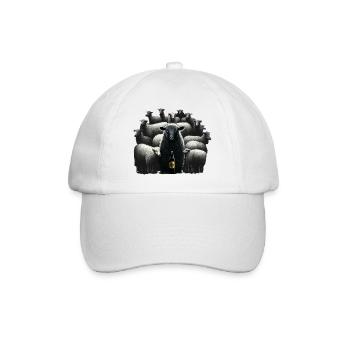 Mouton noir frais avec de la bière - Casquette classique - blanc/blanc - Devant