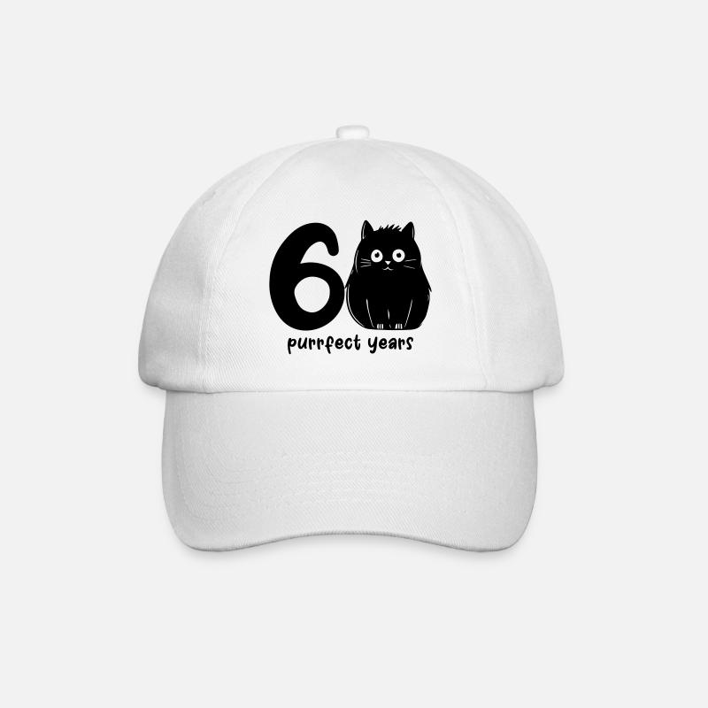 60 purrfect years - Baseballkappe - Weiß/Weiß