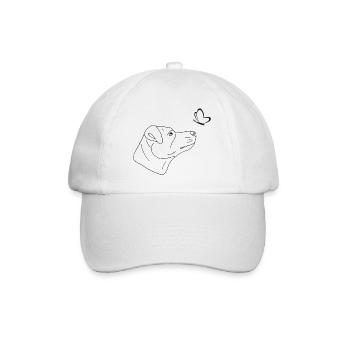 Jack Russell Terrier mit Schmetterling - Baseballkappe - Weiß/Weiß - Vorne