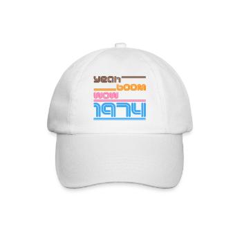 Vintage 1974 Shirt Retro yes Boom Wow - Baseball Cap - white/white - Front
