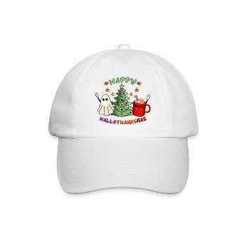 Happy Hallothanksmas Boo Tree & Cocoa Lover - Baseball Cap - white/white - Front